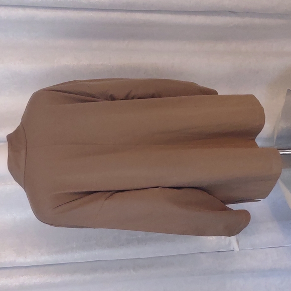 Eileen Fisher Tan Sand Beige Open Cardigan hand pockets organic cotton Jacket - Picture 3 of 8